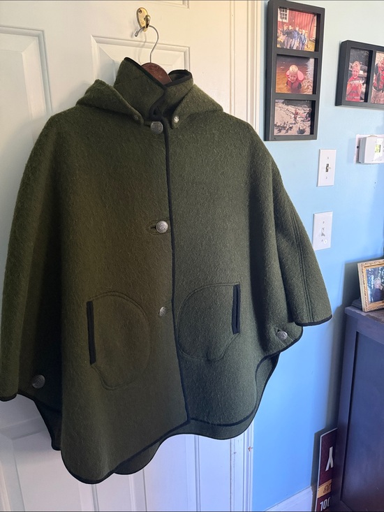 Hammer-Dachstein Jackets & Blazers - Vintage Dachstein Austrian Loden Wool Hooded Cape